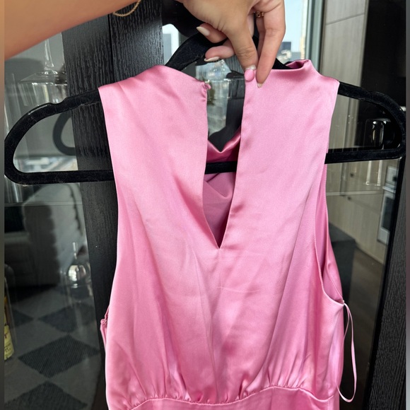 Pretty Lavish Pink Satin Midi Dress - Size 4 - Picture 5 of 5